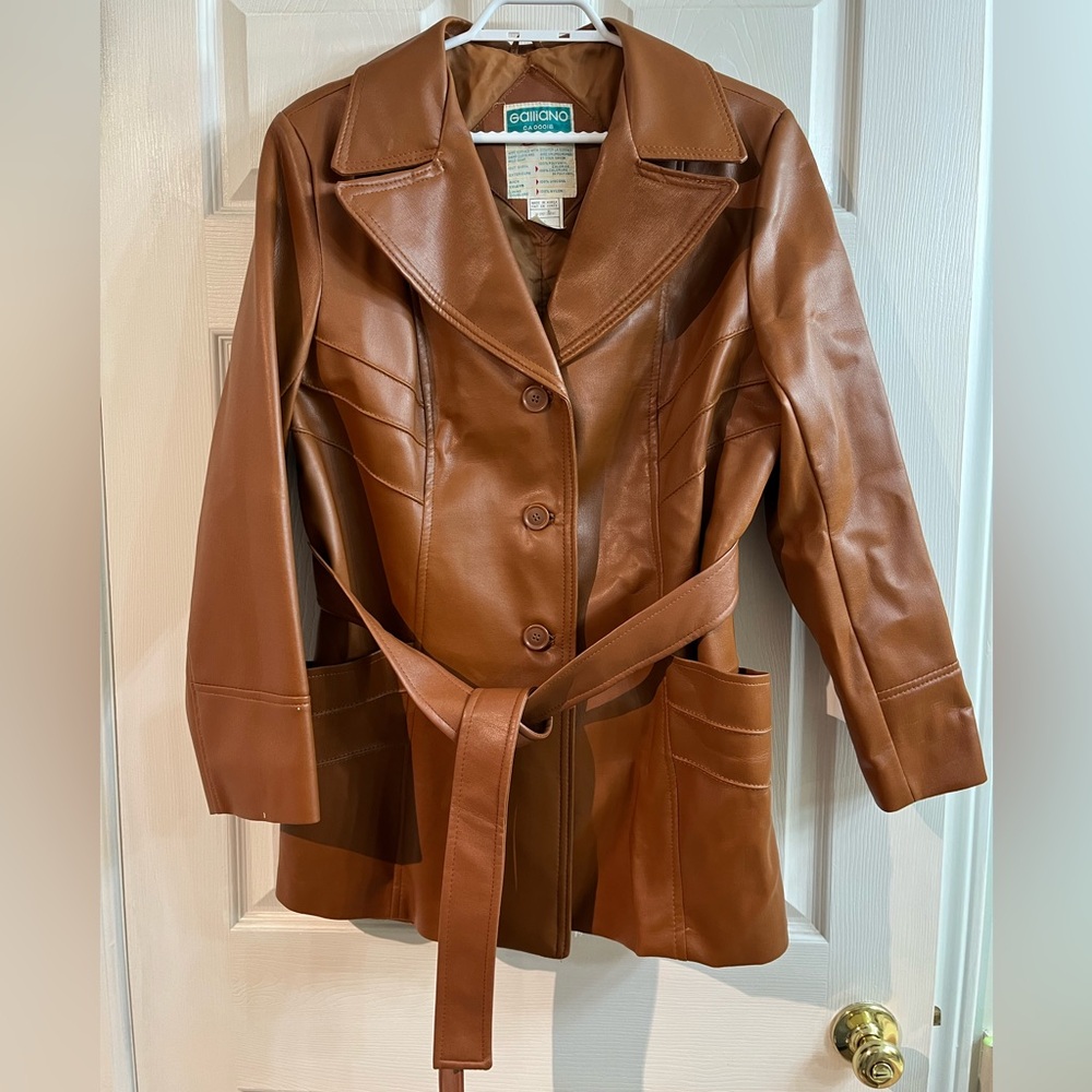 STUNNING Vintage GALLIANO vegan leather jacket size M/L